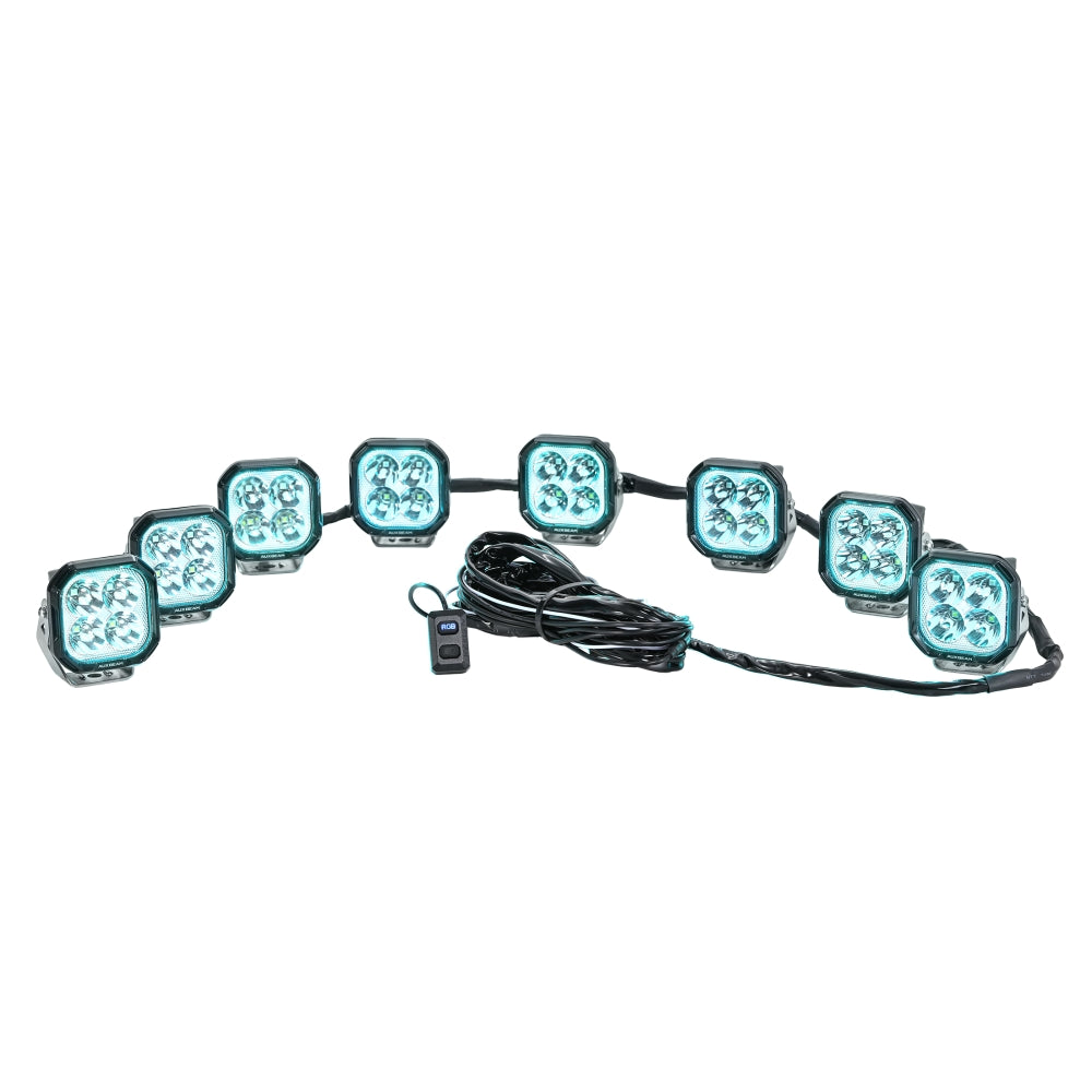 Color Play Series RGB Version 8-LED Pod Light Power Wiring Harness Kit with 3 PIN DT Plug