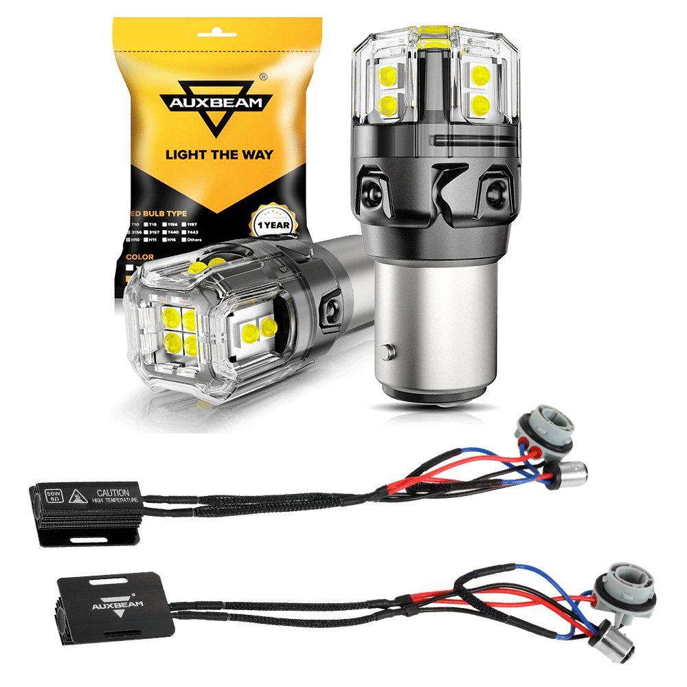 🆕1157 BAY15D LED Backup Reverse/Turn Signal/Brake Tail Light Bulbs 13W 500% High Brightness CAN-Bus Error Free 6500K White B52 Series | 2 Bulbs