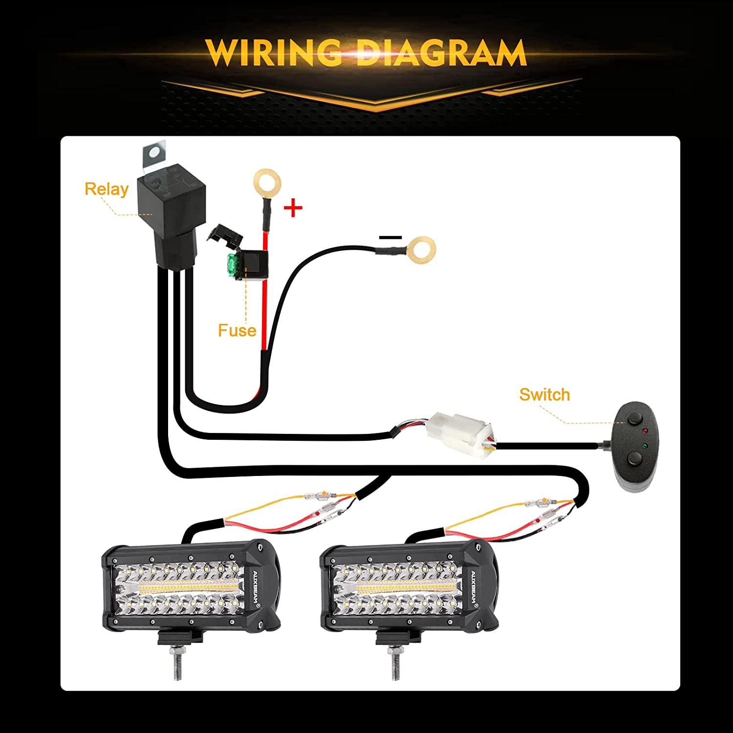 6 Modes Series 7 Inch 150W White&Amber LED Light Bar