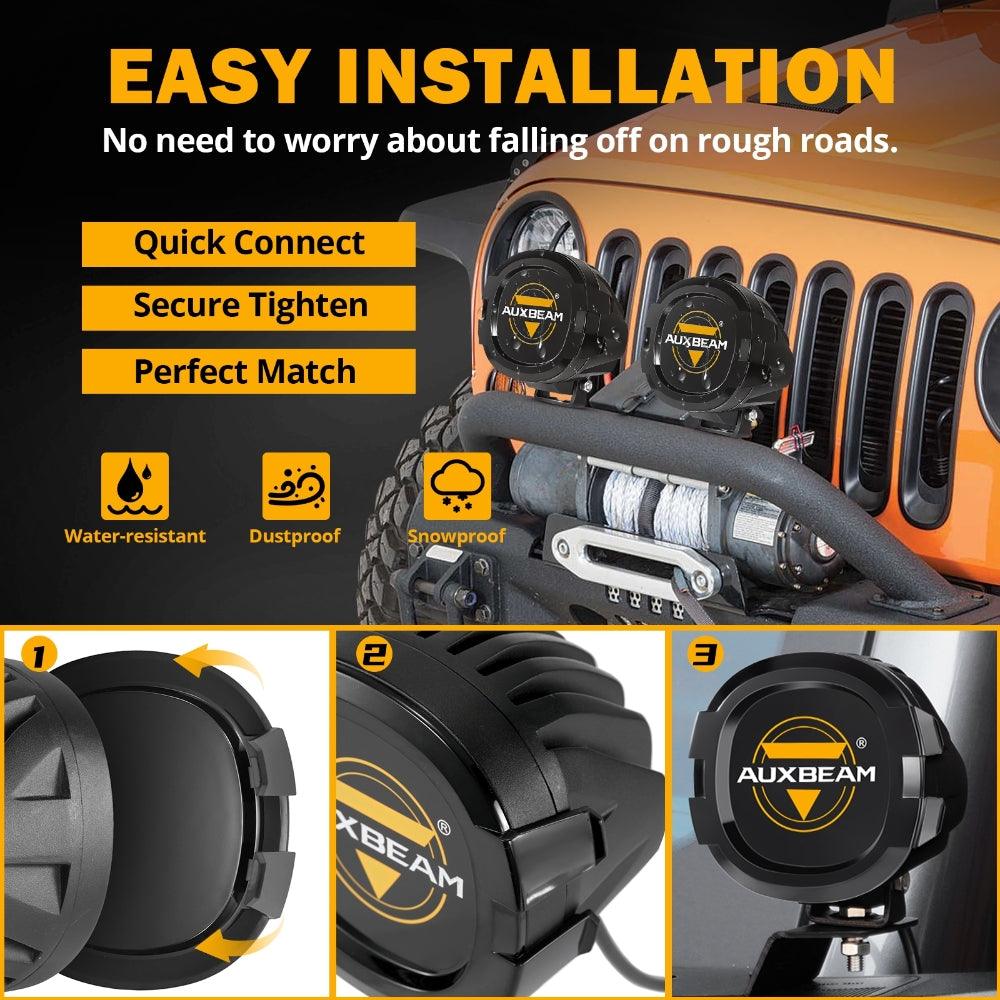 P4 Series 4 Inch Round LED Pod Lights Black Cover Light Shield Cover