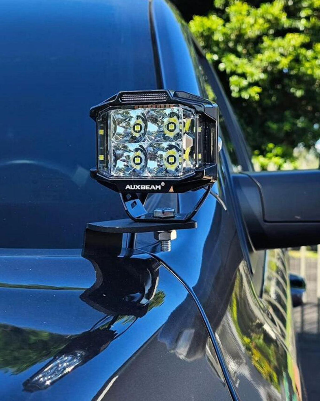 V-MAX Series | 4 Inch 92W 8960LM Spot Beam Side Shooter LED Round Pod Lights with Amber DRL