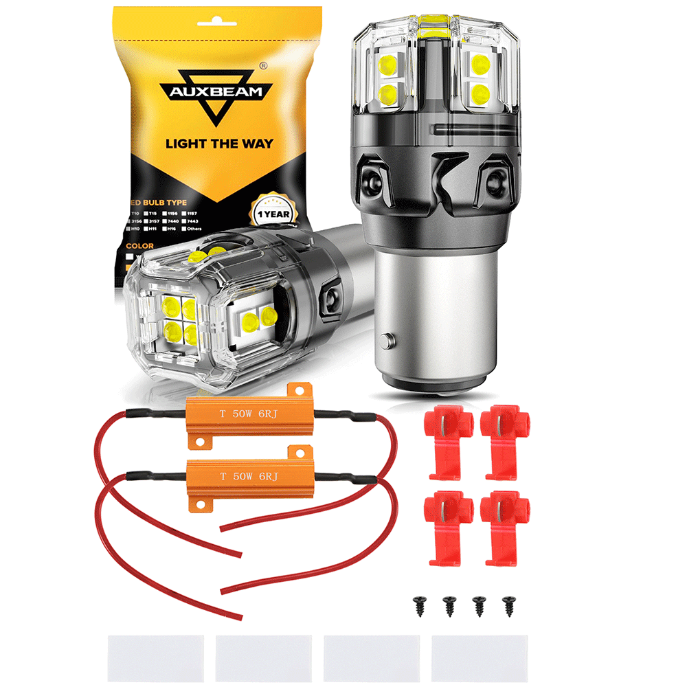 🆕1157 BAY15D LED Backup Reverse/Turn Signal/Brake Tail Light Bulbs 13W 500% High Brightness CAN-Bus Error Free 6500K White B52 Series | 2 Bulbs