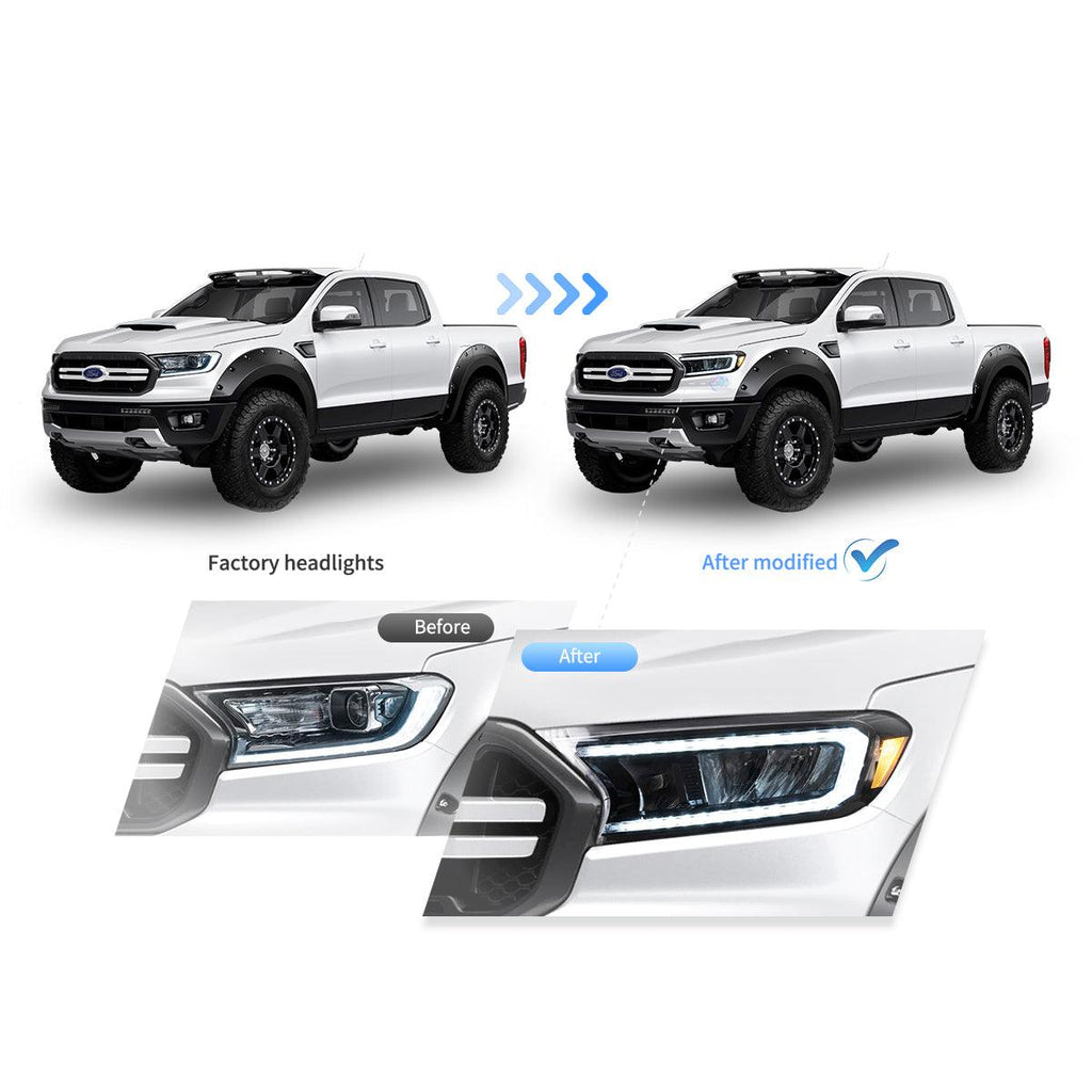 LED Headlight Assembly Reflection Bowl For 2016-2021 Ford Ranger 3th Gen P375