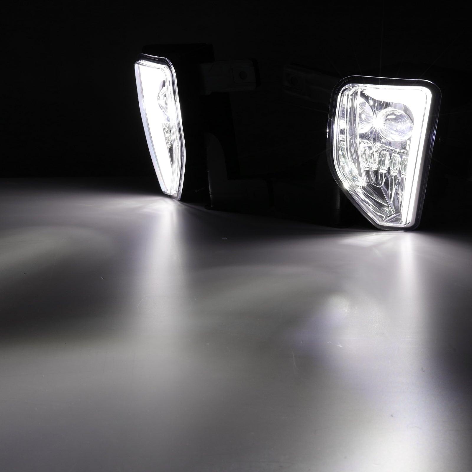 (2pcs/set) 45W DOT Approved LED Fog Lights with DRL for 2016-2018 Chevy Silverado 1500 (Chrome)