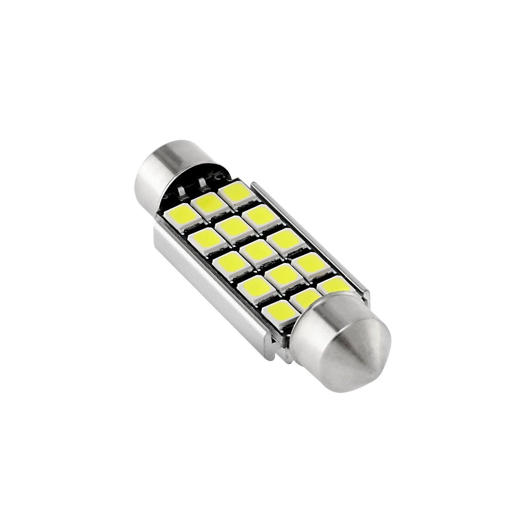 41MM 578 211-2 212-2 214-2 1.61" Festoon LED Interior/Dome/Map/License Plate Light Bulbs 2.7W 500LM 6500K White | 2 Bulbs