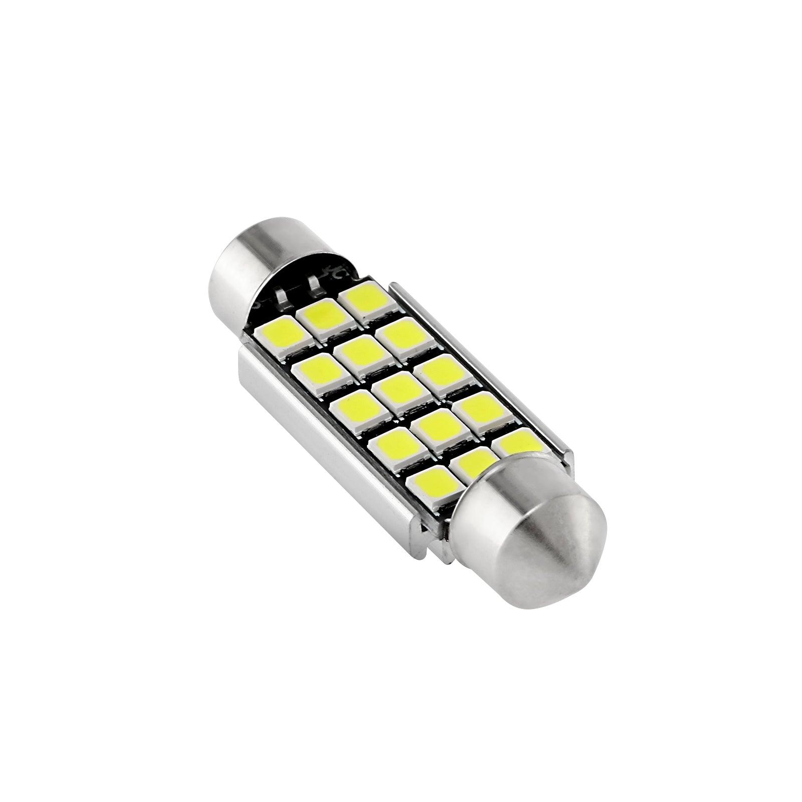 41MM 578 211-2 212-2 214-2 1.61" Festoon LED Interior/Dome/Map/License Plate Light Bulbs 2.7W 500LM 6500K White | 2 Bulbs