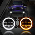 4 Inch 30w LED Fog Lights With White DRL+Amber Turn Signal For Jeep Wrangler 07-18 JK TJ LJ Front Bumper Lamp