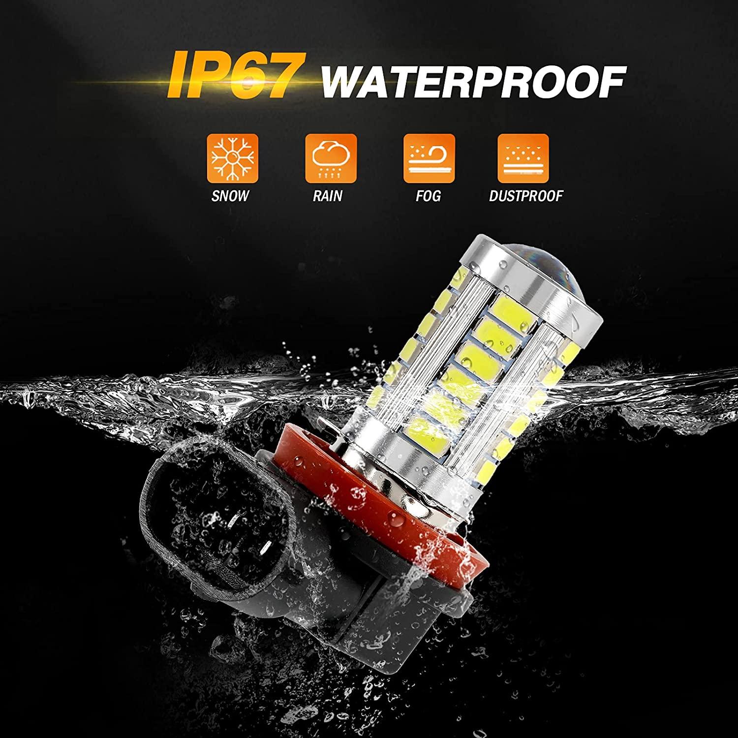 H11 H9 H8 H16JP LED Fog Light/DRL Bulbs 50W 4000LM 6500K White 33LED Series | 2 Bulbs