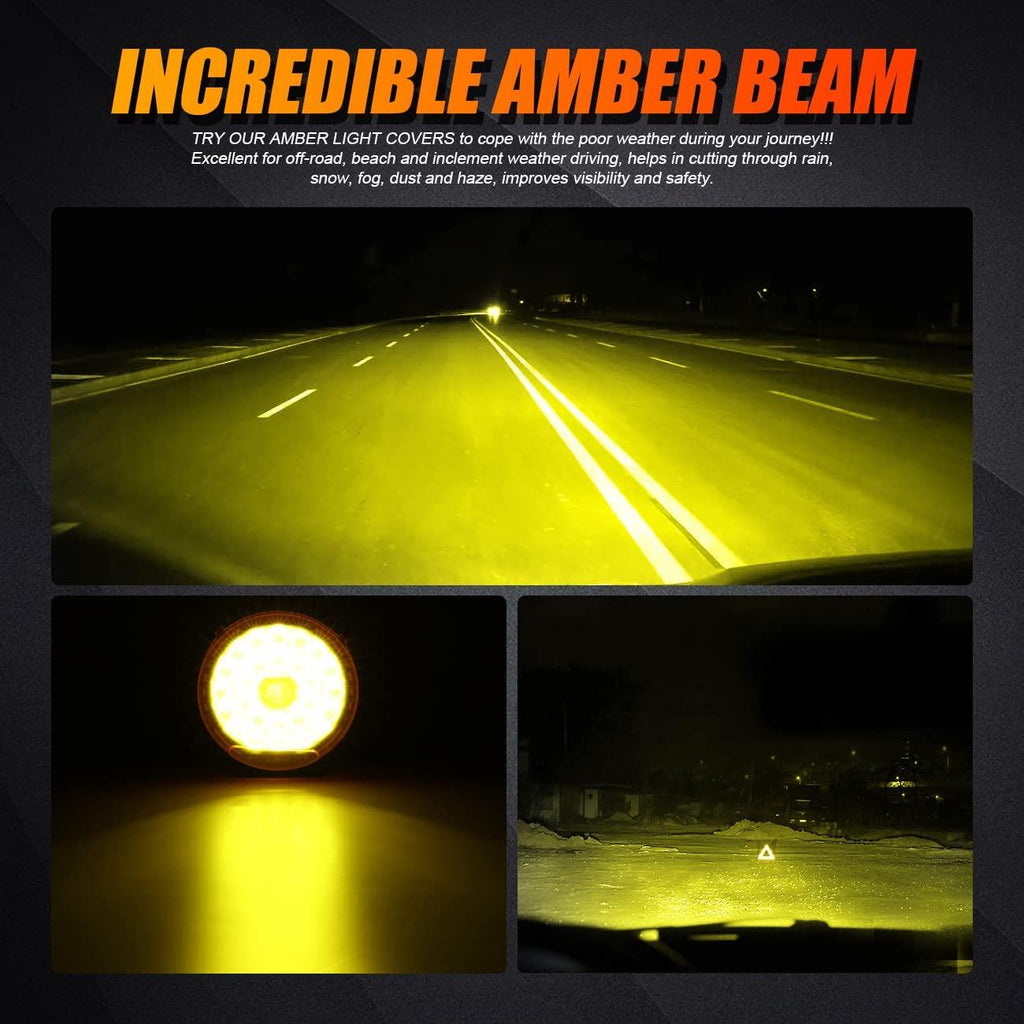 (2pcs/set) 9 Inch Round LED Driving Light Amber Cover Light Shield Cover