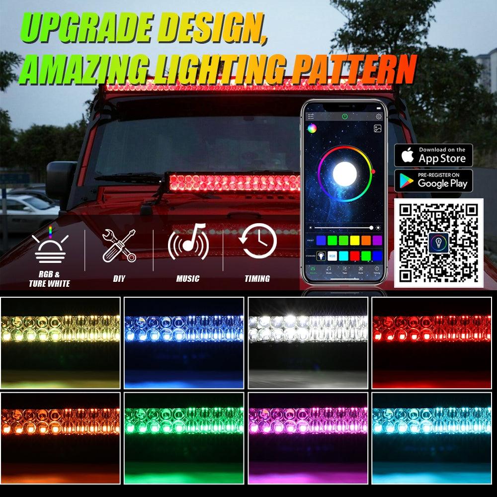 New 22 Inch V-PRO Series Straight RGBW Color Changing Off Road Led Light Bar