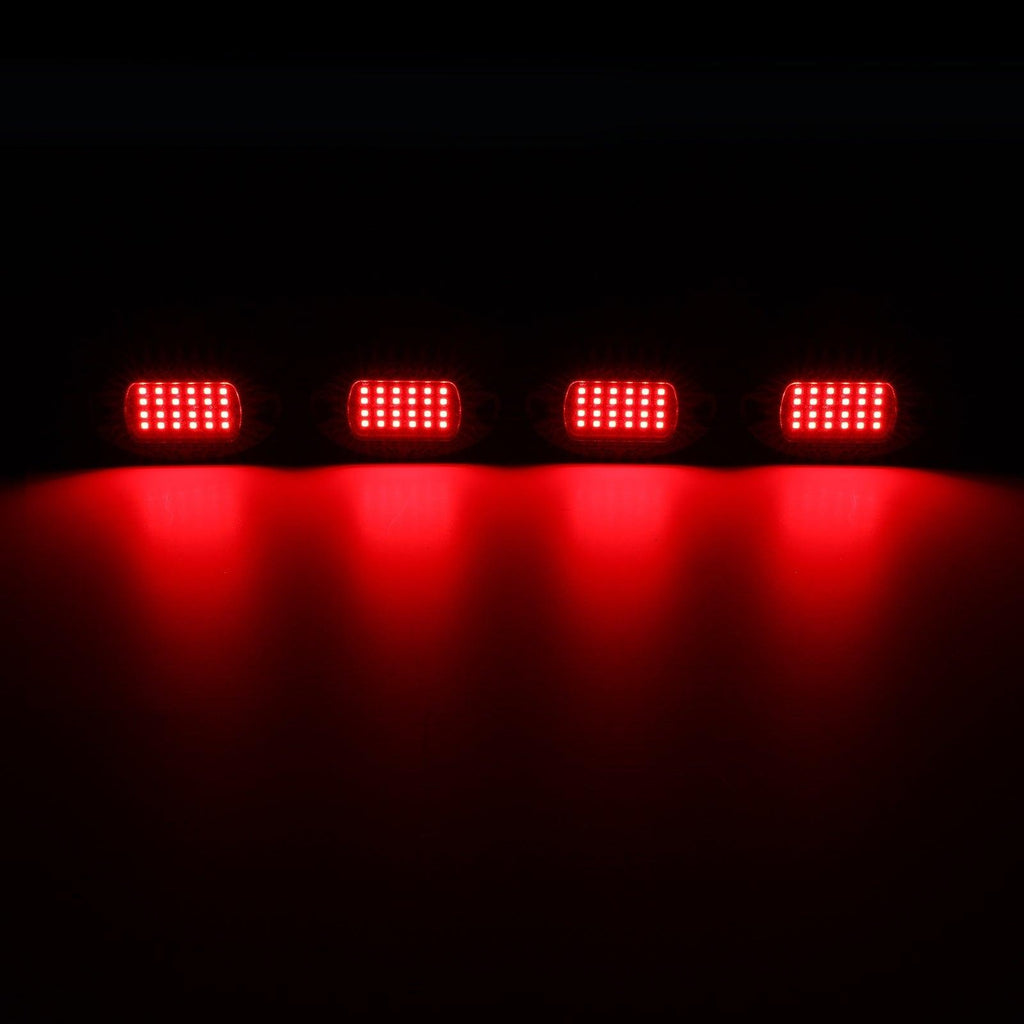RGBW LED Rock Lights Kit with Bluetooth APP & Wireless Remote Control, Multicolor Neon Underglow Lights with Brake Light function for ATV UTV