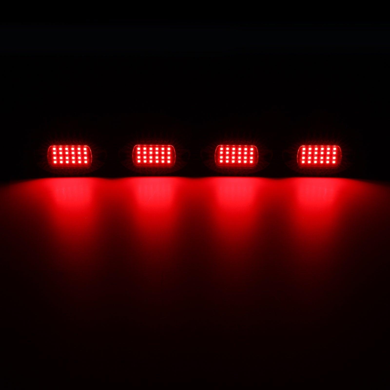 RGBW LED Rock Lights Kit with Bluetooth APP & Wireless Remote Control, Multicolor Neon Underglow Lights with Brake Light function for ATV UTV