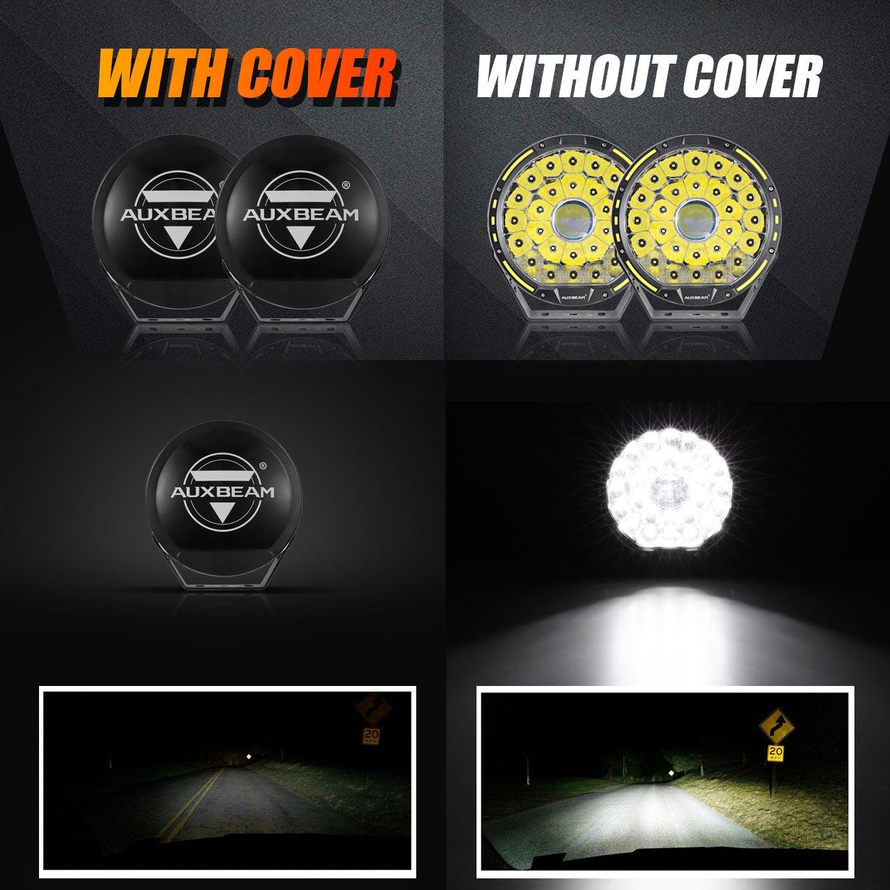 (2pcs/set) 9 INCH 270W 37776LM 360-PRO Series Custom Lens Offroad LED Driving Lights+Amber/Black Covers(Optional) for JEEP WRANGLER JL JK TJ