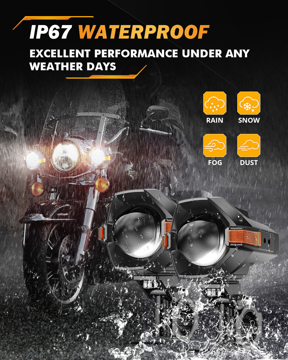 2022 Honda Africa Twin Adventure Sports Motorcycle LED Spotlight Light 3+5 Light Modes MT8 Series