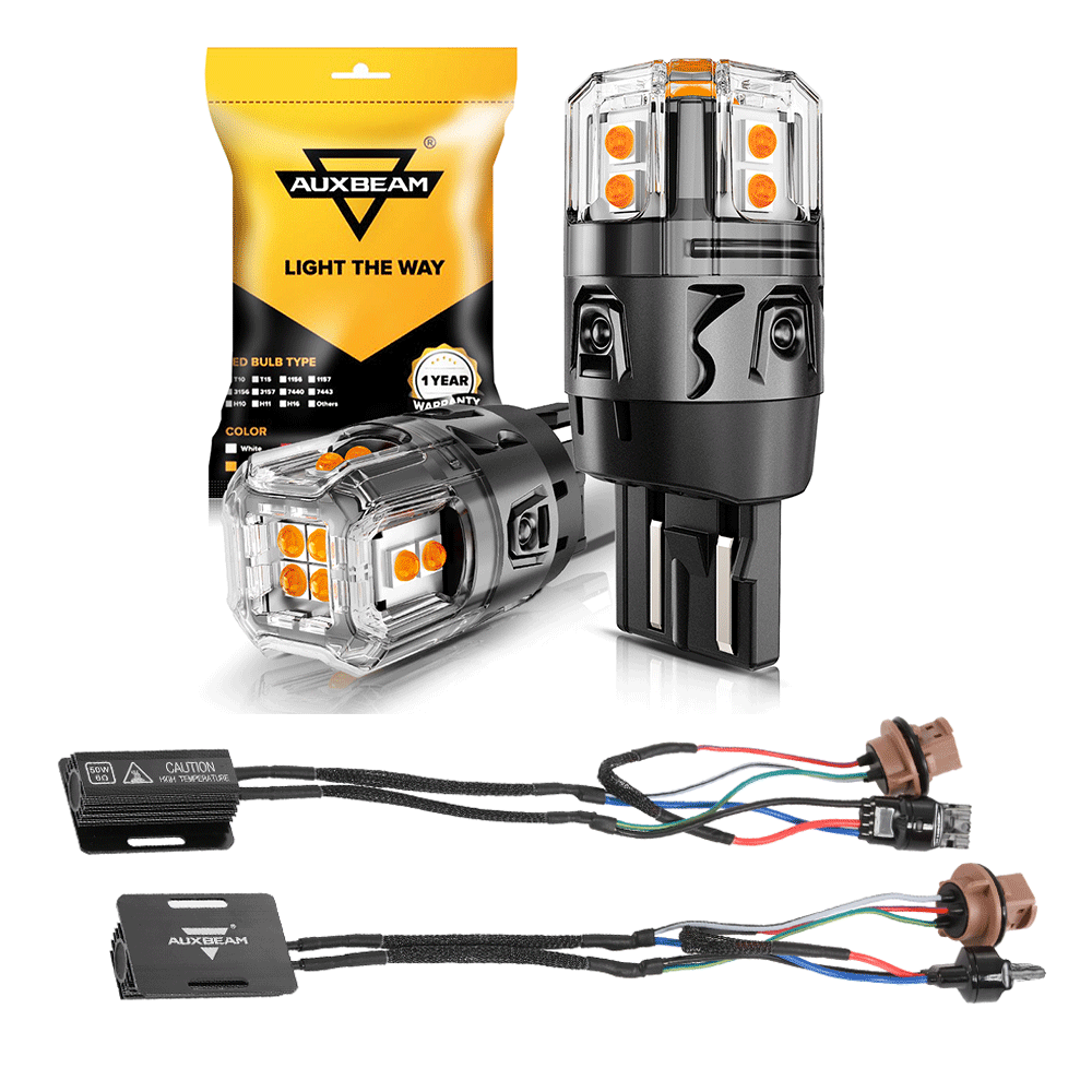 🆕7440 7440A LED Turn Signal Light Rear/Front, Side Marker Light Bulbs 13W 500% High Brightness CAN-Bus Error Free 3000K Amber B52 Series |2 Bulbs