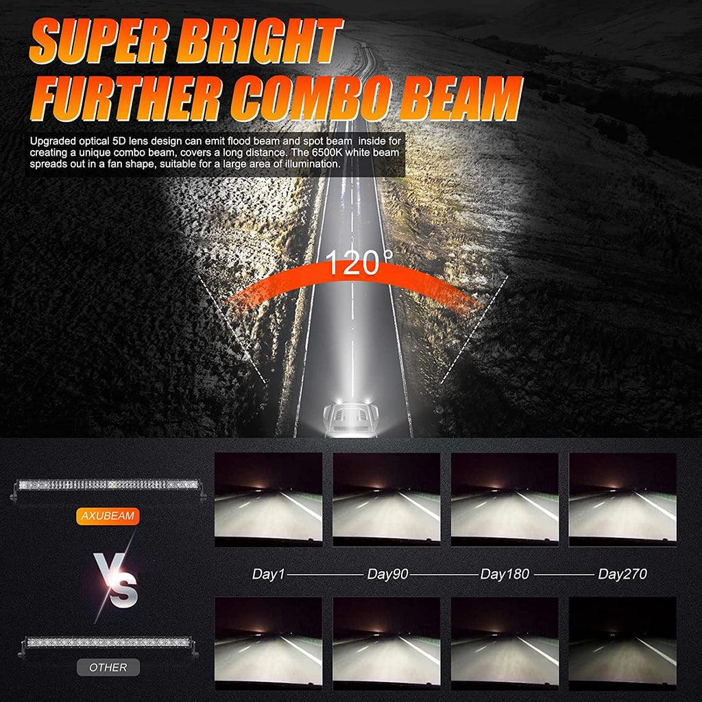 22 Inch-52 Inch 5D Series Straight/Curved Combo Beam Double Row LED Light Bar for 2015 Chevy Silverado 1500 2500 3500
