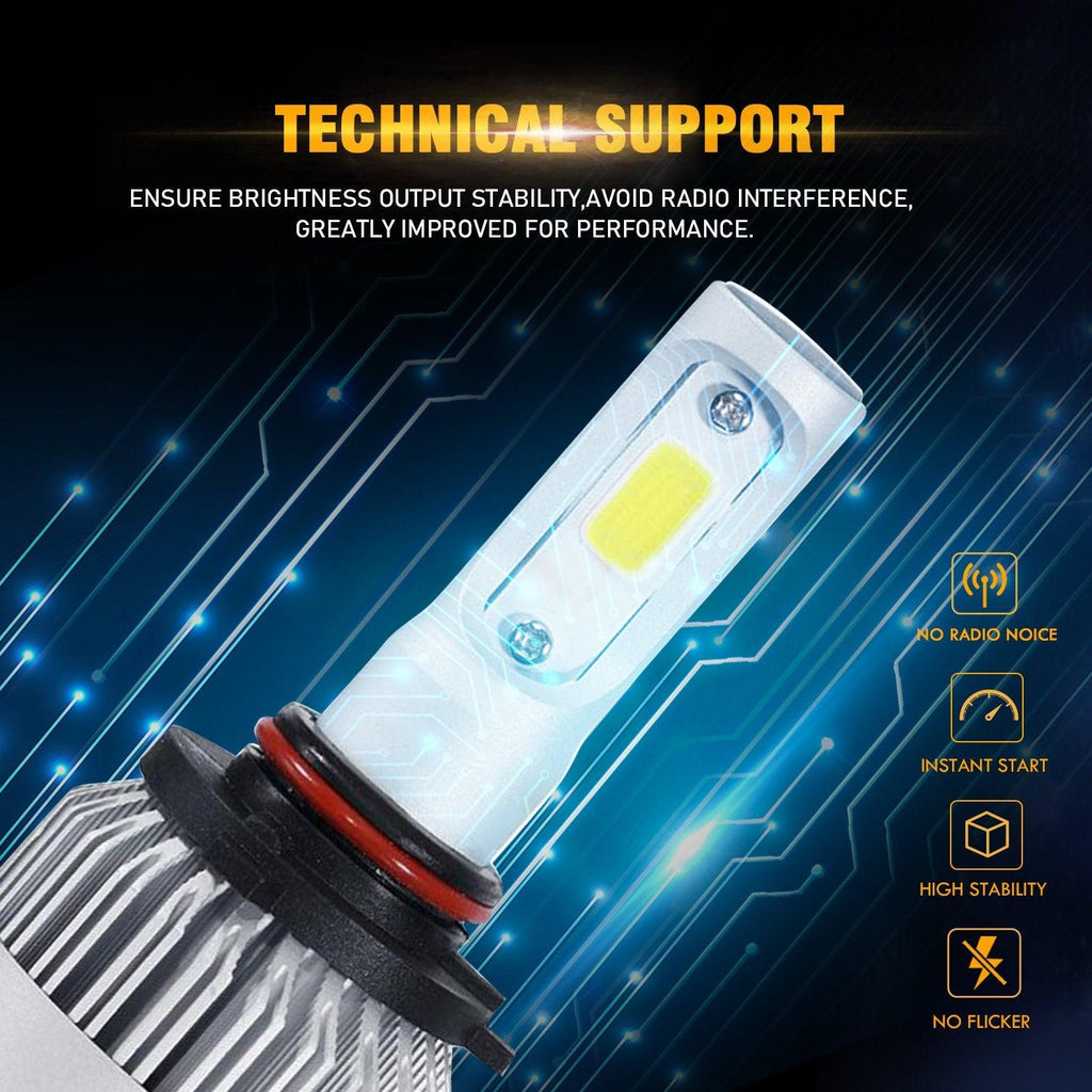 2001-2003 Mazda Miata 9005+9006 High Low Beam Combo LED Light Bulbs S2-Series COB 360° Beam 16000LM