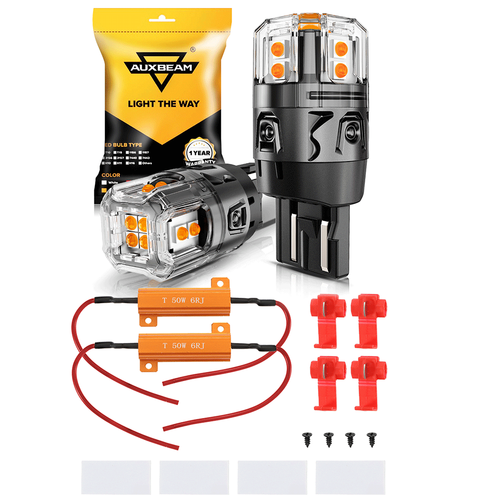 🆕T20 7443 7440 LED Turn Signal Light Rear/Front, Side Marker Light Bulbs 13W 500% High Brightness CAN-Bus Error Free 3000K Amber B52 Series | 2 Bulbs