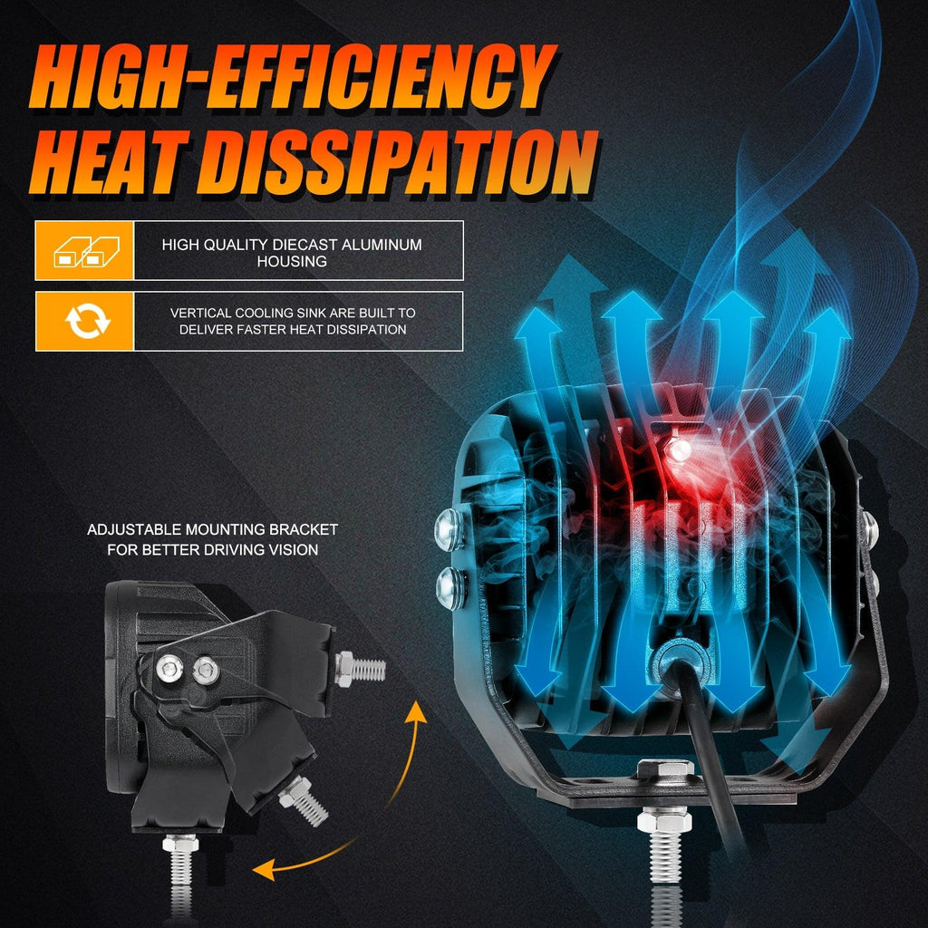 (2pcs/4pcs set) 5 Inch 110W White/Amber Spot Light LED Driving Lights for Toyota Tacoma