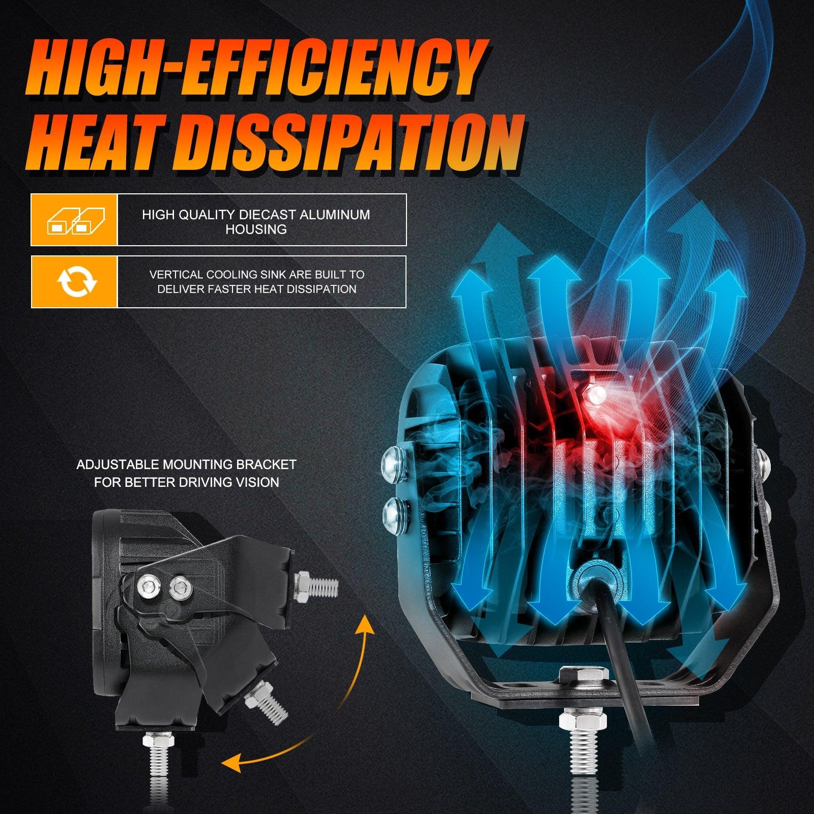 (2pcs/4pcs set) 5 Inch 110W White/Amber Spot Light LED Driving Lights for Toyota Tacoma