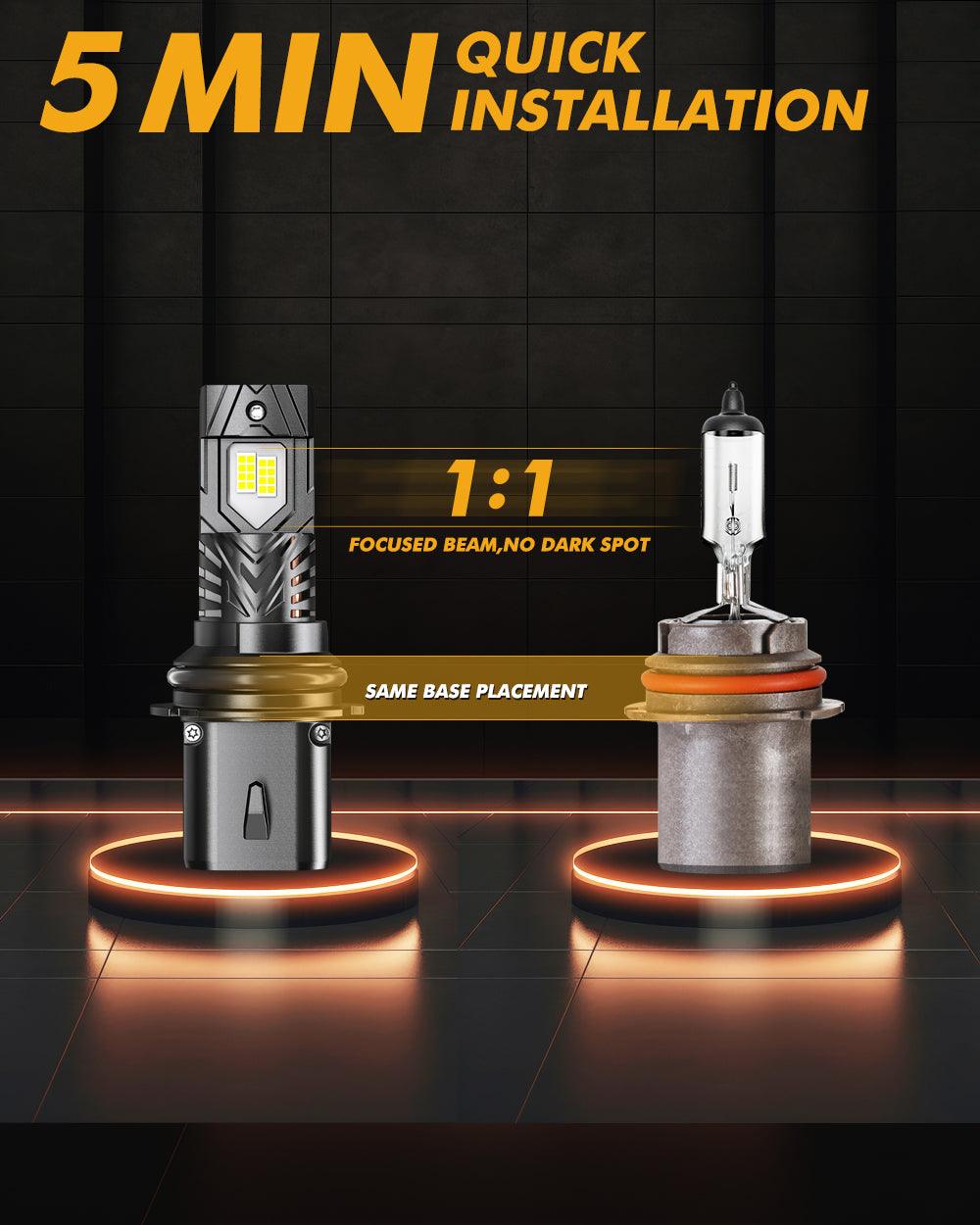 🆕9004/HB1 LED Headlight Bulbs Q40 Series Ultra-High Brightness 120W 30000LM 6500K Cool White | 2 Bulbs