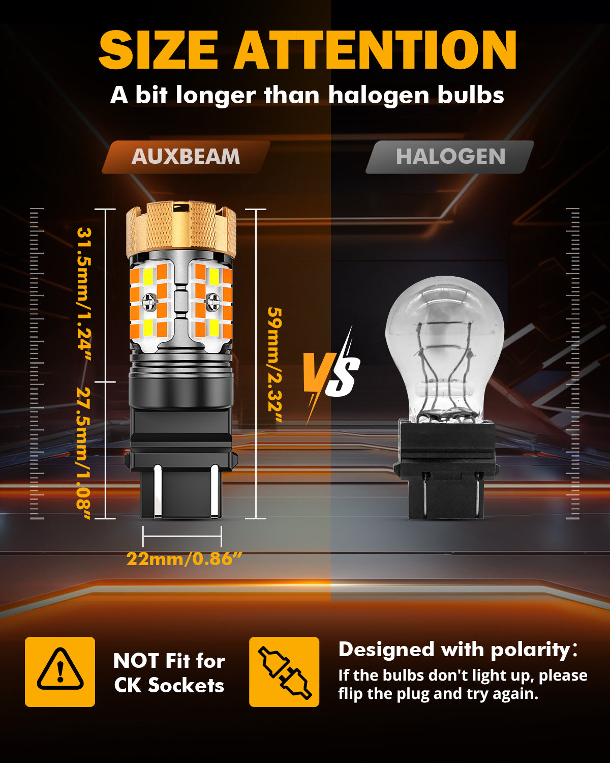 🆕 T25 3157D LED Front Turn Signal & DRL Light Bulbs 50W 4000LM CAN-Bus Error Free Dual Color Switchback White & Amber B21-PRO Series | 2 Bulbs