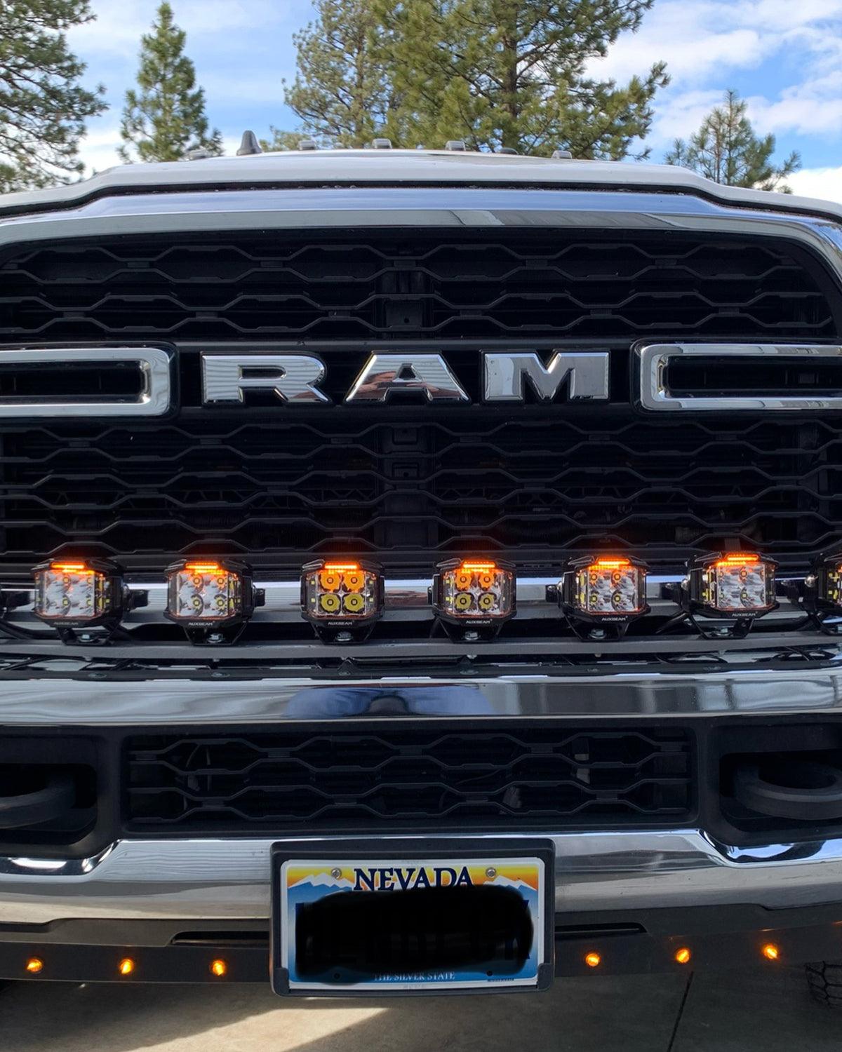 V-MAX Series | 4 Inch 92W 8960LM Spot Beam Side Shooter LED Round Pod Lights with Amber DRL