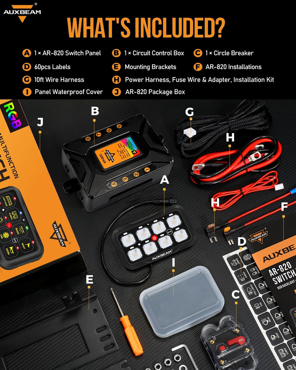 AR Series 8 Gang (AR-820) RGB Switch Panel with APP, Toggle/ Momentary/ Pulsed Mode Supported (Two-Sided Outlet)