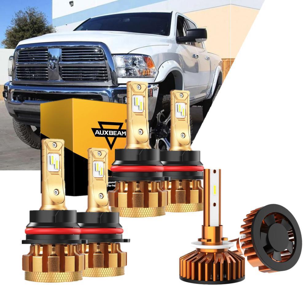 For 2000-2001 Dodge Ram 1500(with 4 headlamps) F-16 Plus Series Built-in Canbus Automotive Grade 14000LM LED Light Bulbs High Low Beam Bundle