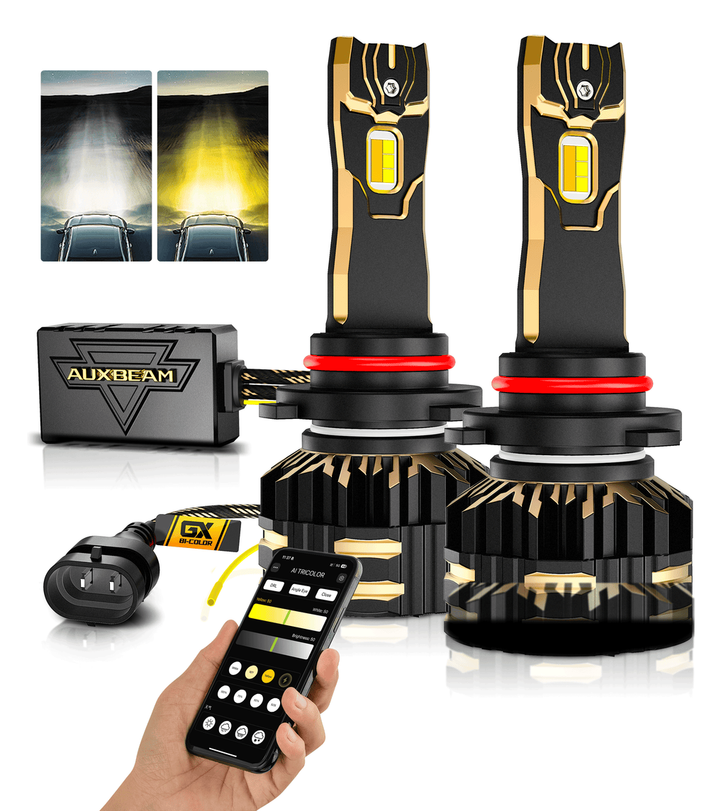 🆕9005/HB3 LED Bulb Fog Light/Low Beam Lighs 110W 25000LM GX Bi-Color Smart Series, with App Control Via Bluetooth & Dual Color Switchback | 2 Bulbs