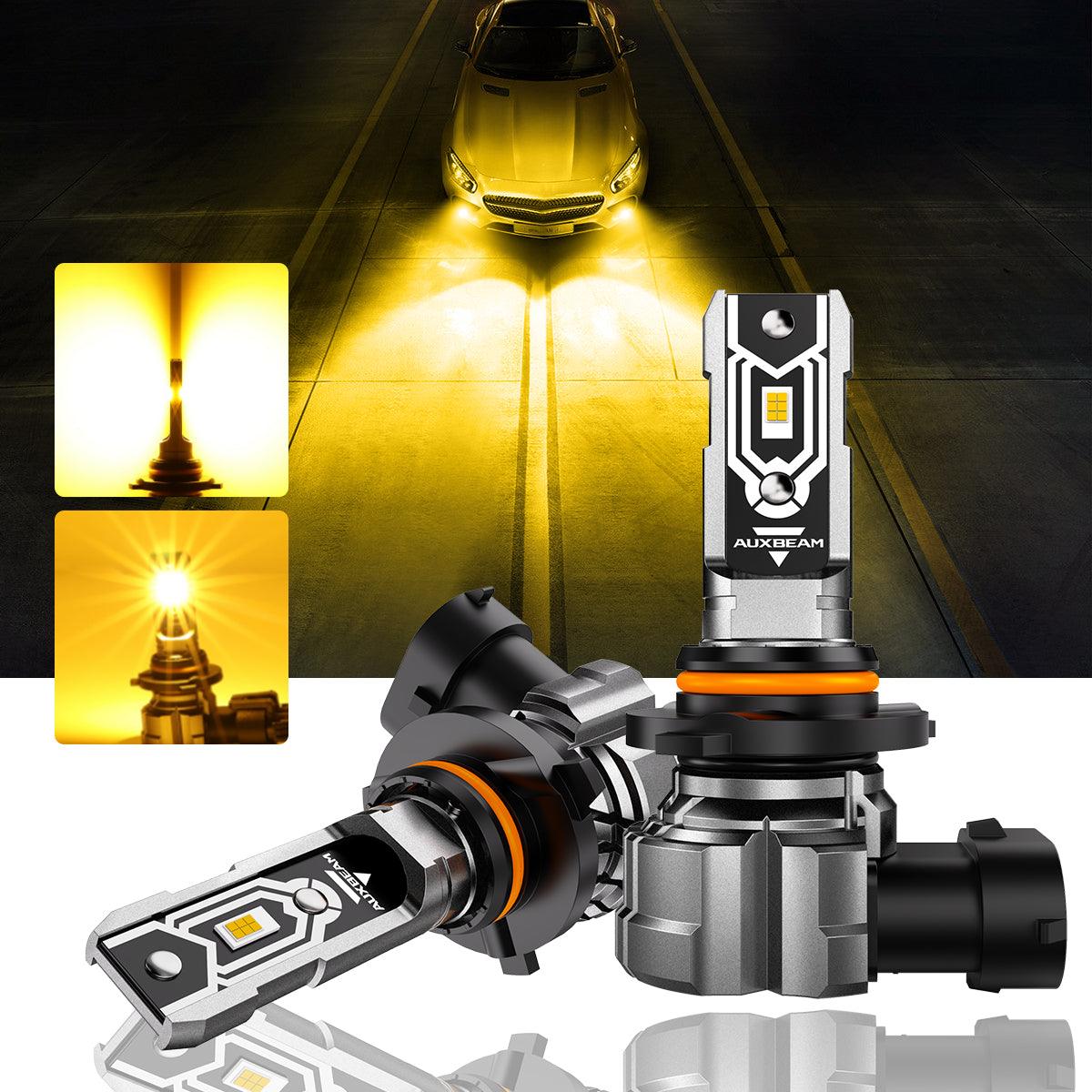 🆕H10 9145 9140 HB3 LED Fog Light/DRL Bulbs 50W 10000LM 3000K Amber Yellow Q5 Series | 2 Bulbs