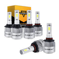 (6pcs/set) 9005+9006+9005 S2-Series COB 24000LM LED Light Bulbs High Low Beam Bundle