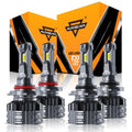 9005+9006 LED HEADLIGHT BULBS 110W 24000LM F22 SERIES HIGH BRIGHTNESS 6500K COOL WHITE | 4 BULBS