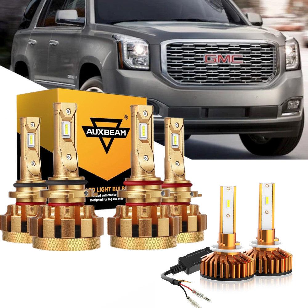 For 2000-2001 GMC Yukon XL 1500 F-16 Plus Series Built-in Canbus Automotive Grade 14000LM LED Light Bulbs High Low Beam Bundle
