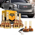 For 2002-2006 GMC Yukon XL 1500(SLE) F-16 Plus Series Built-in Canbus Automotive Grade 14000LM LED Light Bulbs High Low Beam Bundle