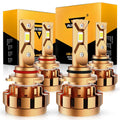 9005+9006 LED Headlight Bulbs 70W 18000LM F-16 Plus Series Brightest 6000K Cool White | 4 Bulbs