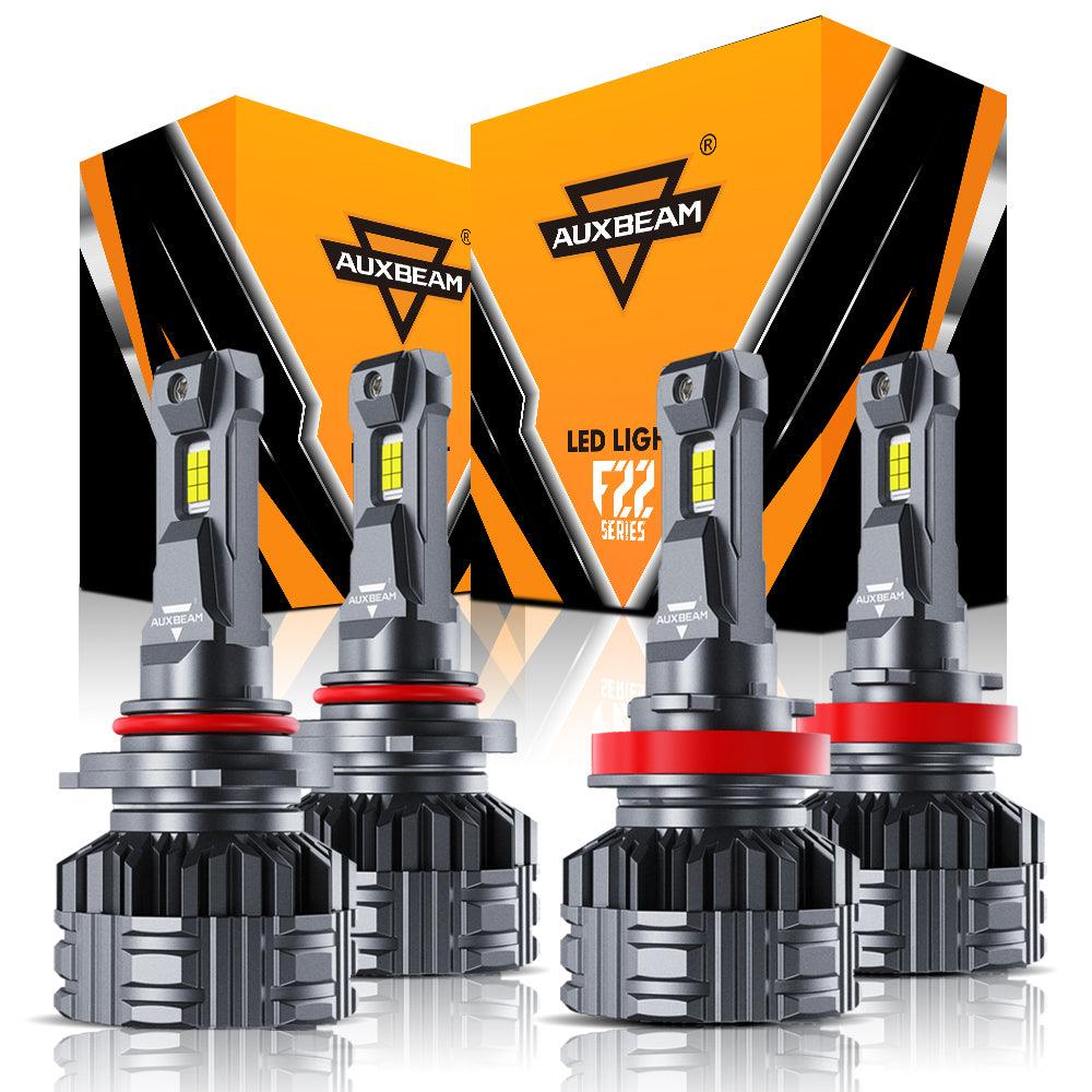 9005+H11 LED HEADLIGHT BULBS 110W 24000LM F22 SERIES HIGH BRIGHTNESS 6500K COOL WHITE | 4 BULBS