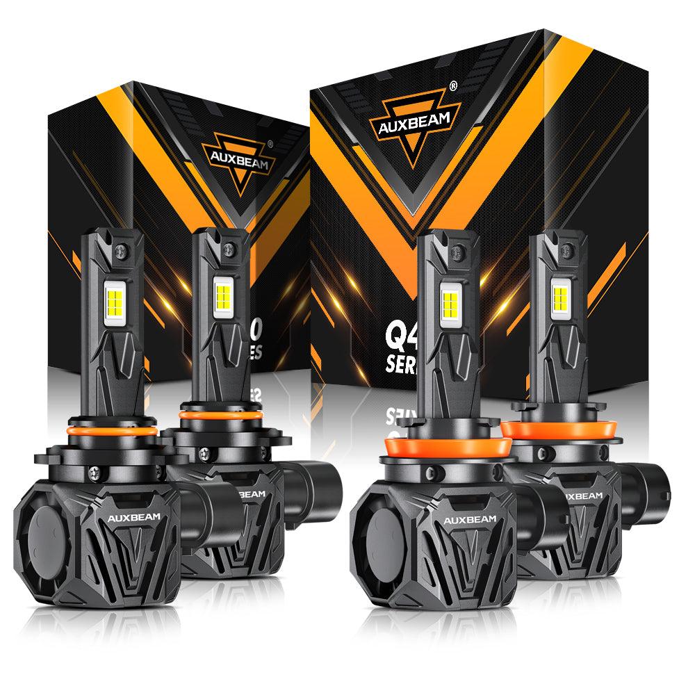 🆕9005+H11 LED Headlight Bulbs Q40 Series Ultra-High Brightness 120W 30000LM 6500K Cool White | 4 Bulbs