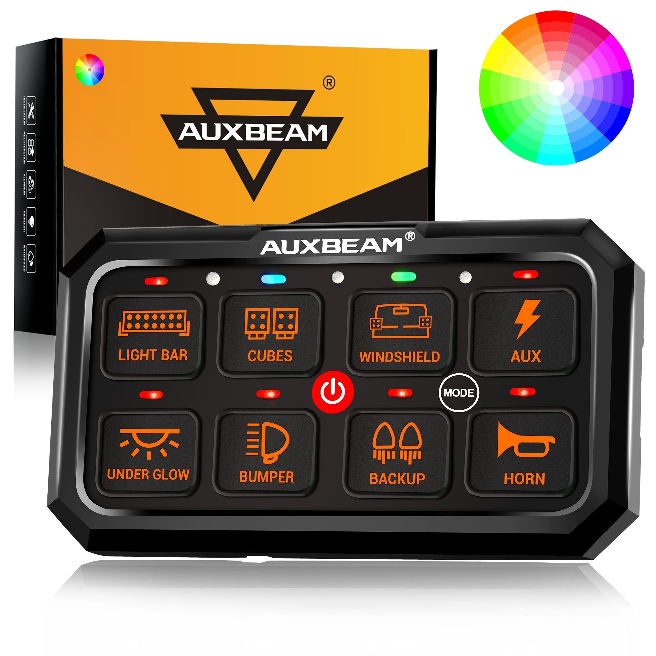 RGB Series 6/8/12 Gang LED Switch Panel,Off Road Light Controller