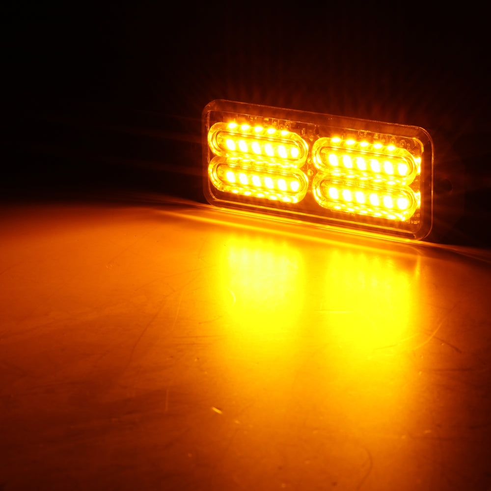 (4PSC/SET) 12LED/24LED Emergency Surface Mount Grill Strobe Light for Trucks Vehicles ATV RV Cars Van