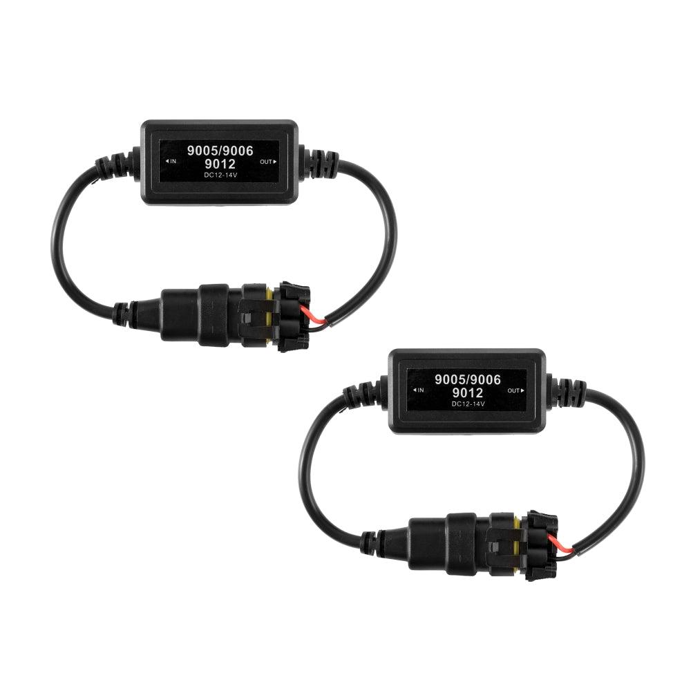 9006/HB4 C10-Model Enhanced LED Headlight Bulbs Canbus Decoder Anti-flicker Hyper Flash No Warning Harness Resistor Conversion Kit 2pcs/set