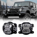 4 Inch LED Fog Lights with White DRL for Jeep Wrangler JK/ Jeep Grand Cherokee/ Dodge
