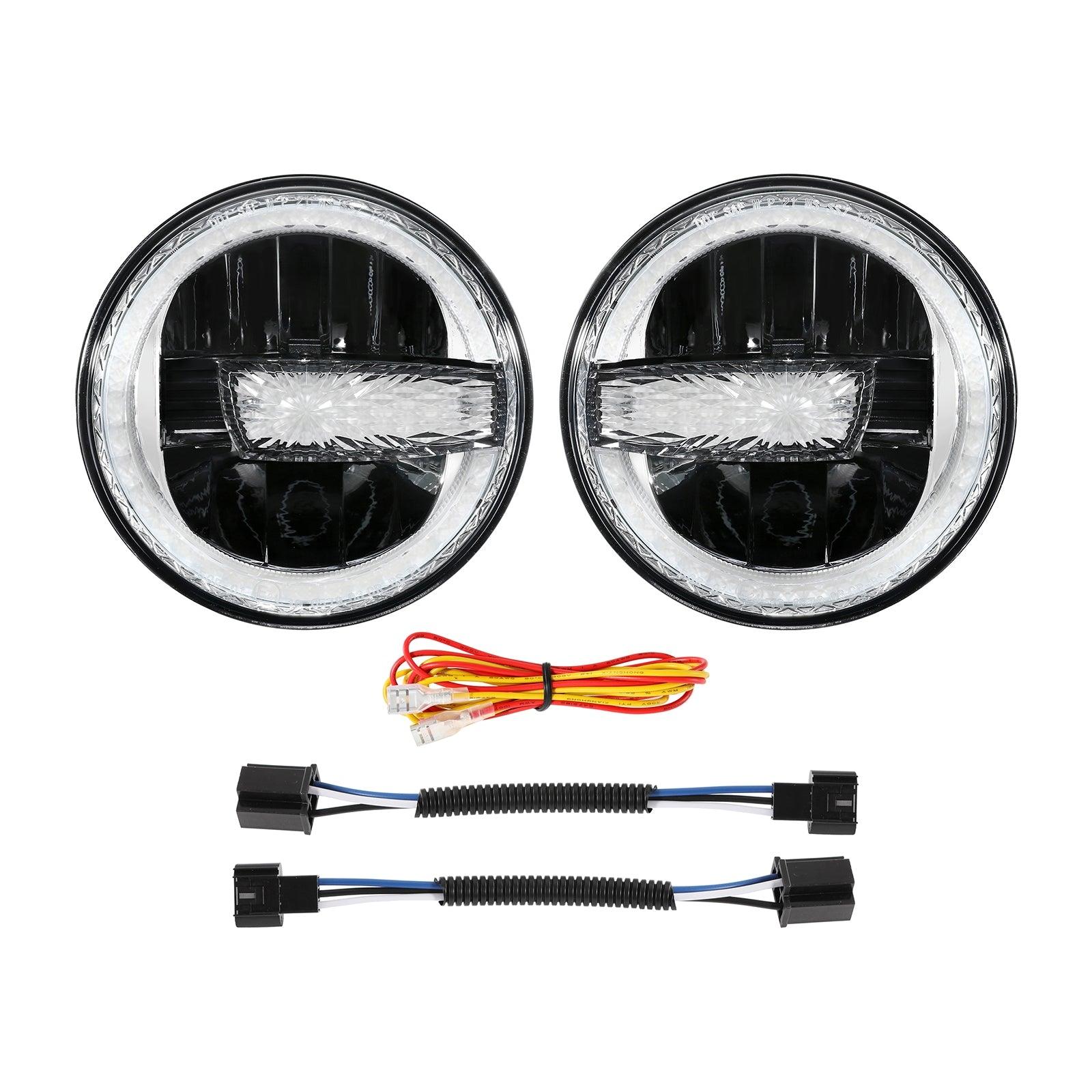 (2pcs/set) 7 Inch 90W DOT Approved LED Headlights with Halo Ring DRL & High Low Beam for Jeep Wrangler JK TJ LJ CJ