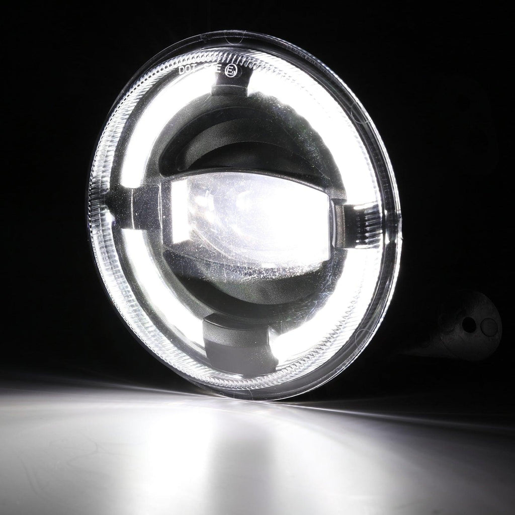 (2pcs/set) 4" 60W LED Fog Lights with White Halo Ring DRL for Jeep Wrangler JK/ Jeep Grand Cherokee/ Dodge