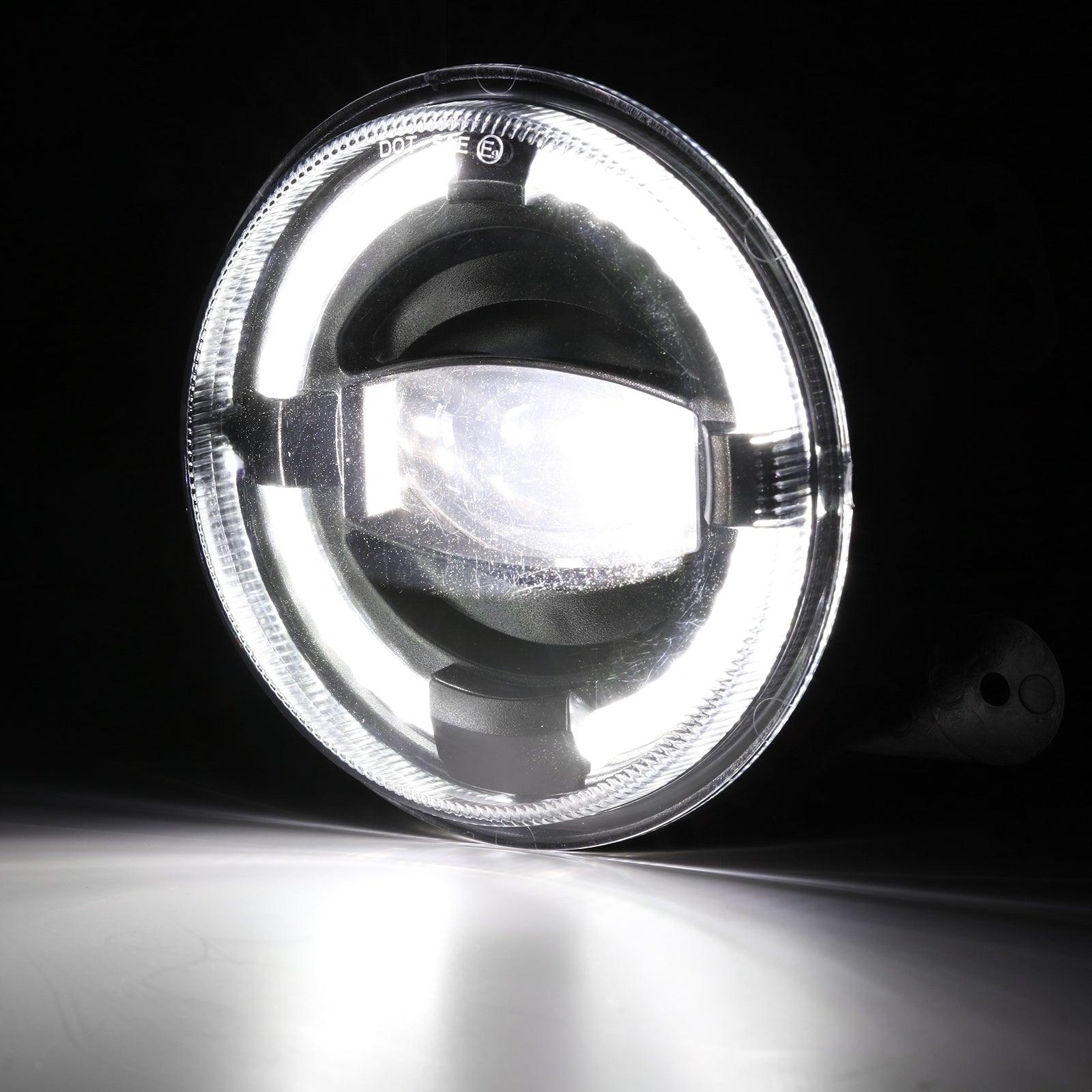 (2pcs/set) 4" 60W LED Fog Lights with White Halo Ring DRL for Jeep Wrangler JK/ Jeep Grand Cherokee/ Dodge