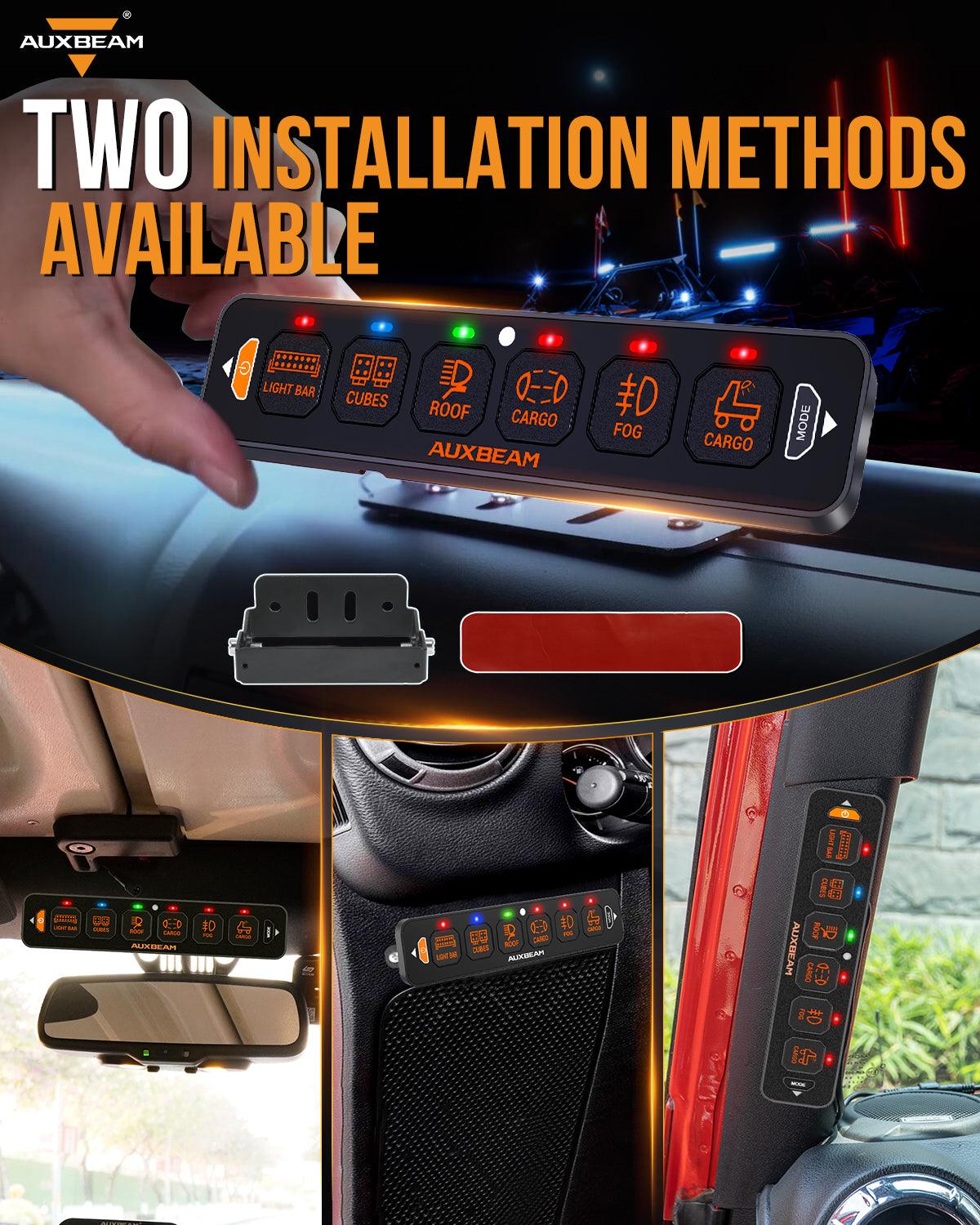 AS Series 6 Gang (AS-R60) RGB Slim Switch Panel, Toggle/ Momentary/ Pulsed Mode Supported(One-Sided Outlet)
