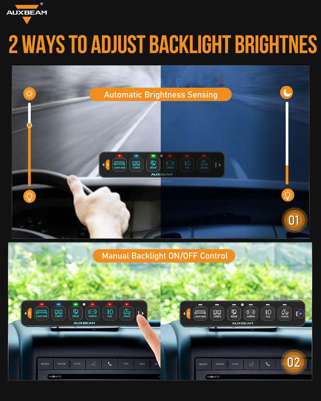 AS Series 6 Gang (AS-R60) RGB Slim Switch Panel, Toggle/ Momentary/ Pulsed Mode Supported(One-Sided Outlet)