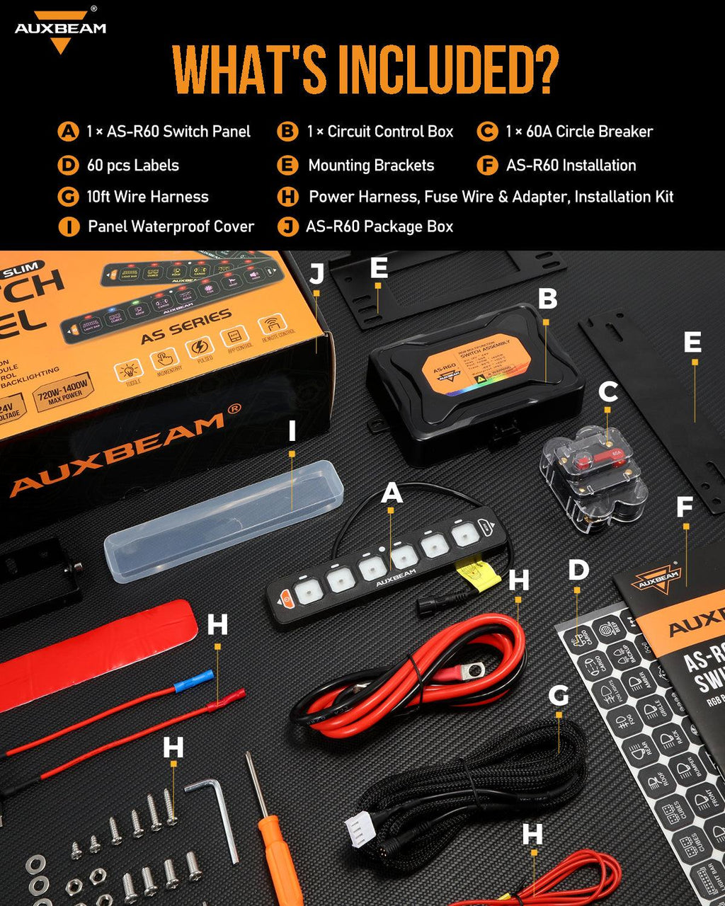 AS Series 6 Gang (AS-R60) RGB Slim Switch Panel, Toggle/ Momentary/ Pulsed Mode Supported(One-Sided Outlet)