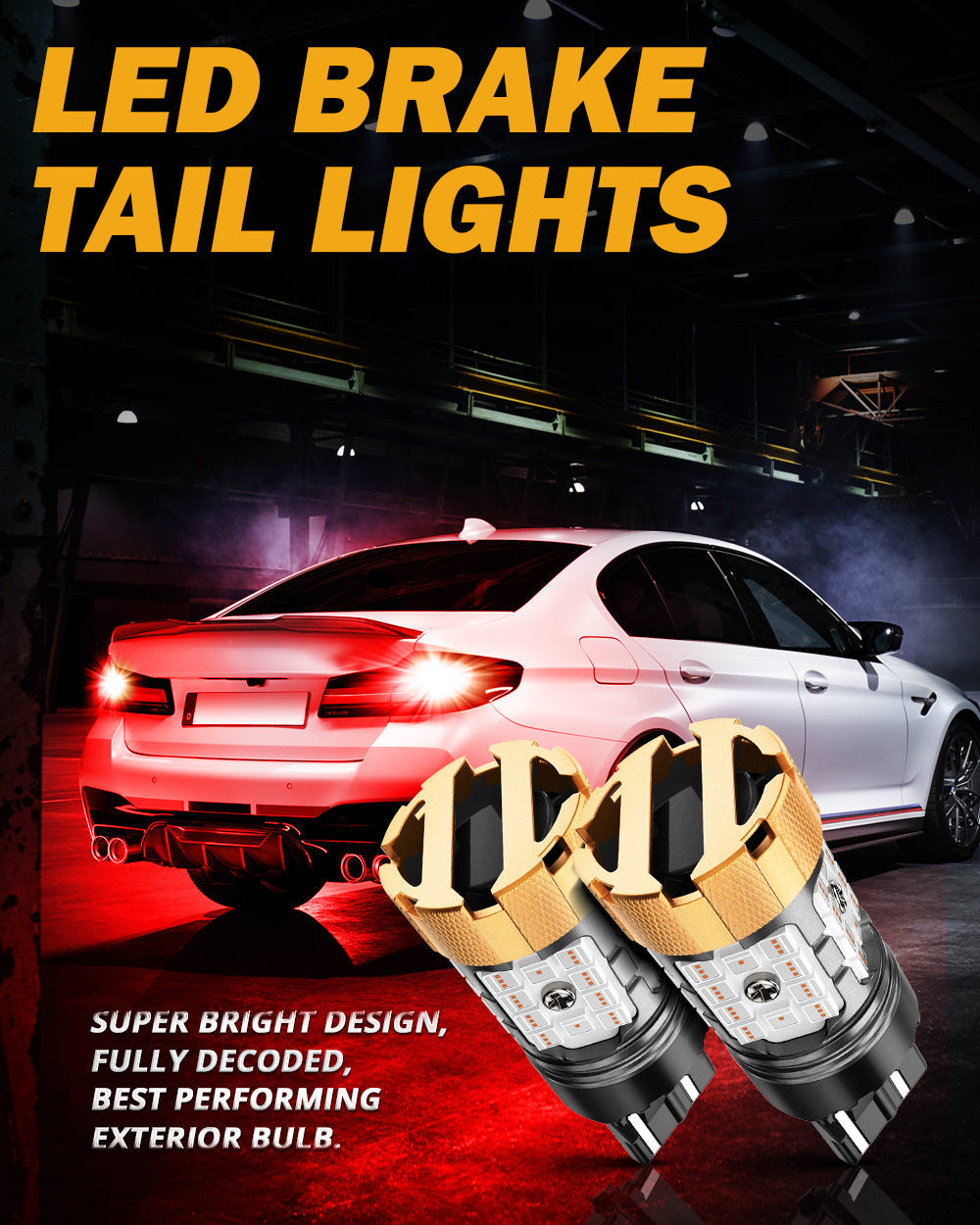 🆕T20 7443 7440 LED Brake/Tail Light Bulbs 50W 4000LM CAN-Bus Error Free Red B21-PRO Series | 2 Bulbs
