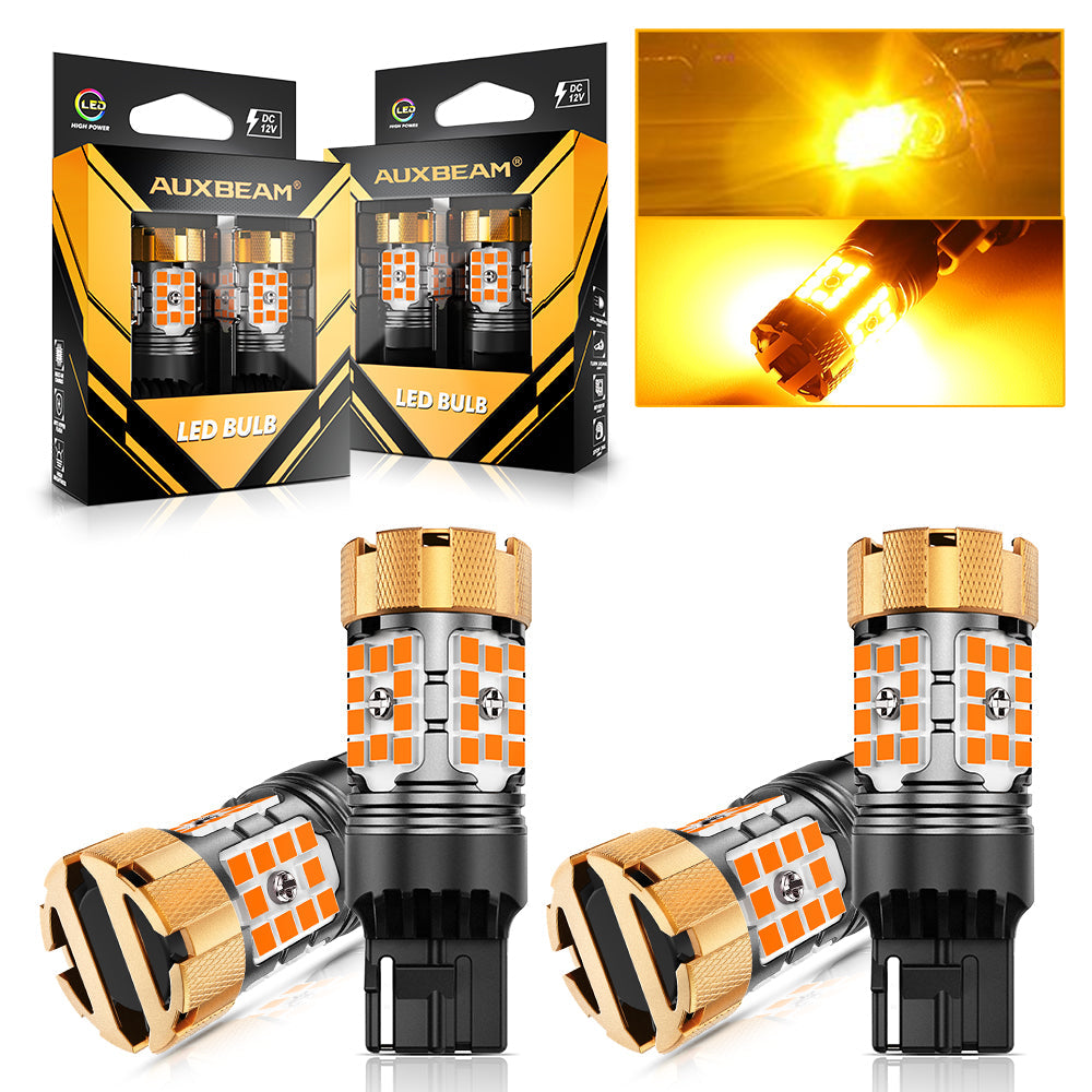 🆕7440 7440A LED Turn Signal Light Rear/Front, Side Marker Light Bulbs 50W 4000LM CAN-Bus Error Free 3000K Amber B21-PRO Series |2 Bulbs